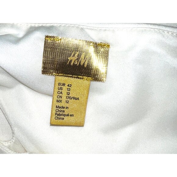 Asymmetrical White H&M Dress With Cut-Out Detail & One Shoulder Design Size 12 - Picture 3 of 4